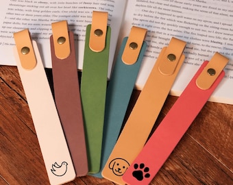 Custom Pet Memorial Bookmark, Personalized Leather Bookmark, Paw Print Engraved Gift, Dog Cat Lover Keepsake