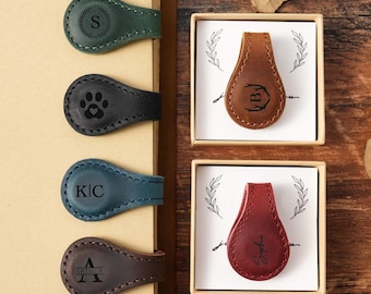 Personalized Leather Magnetic Bookmark, Anniversary, Birthday Gift, Christmas gift