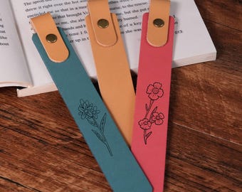 Custom Leather Bookmark Gift, Personalized Bookmark, Engraved Bookmark, Unique Gift for Her Him, Small Gift Idea