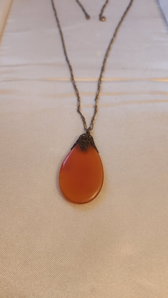 Vintage Victorian Sterling silver Carnelian neckla