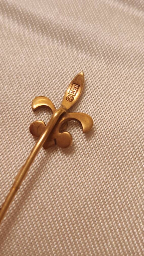 Estate14k gold Victorian pearl stick pin Edwardia… - image 3