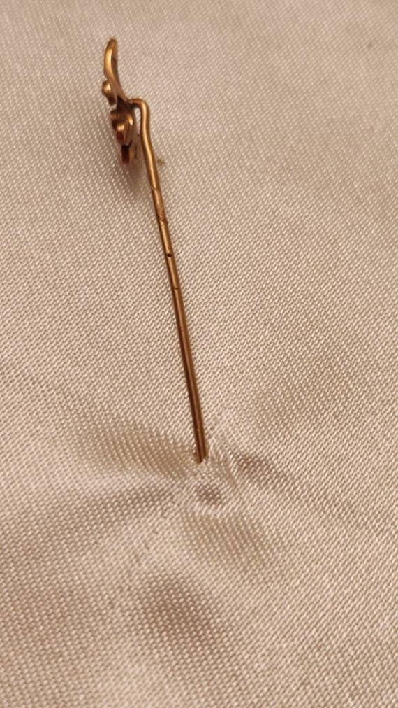 Estate14k gold Victorian pearl stick pin Edwardia… - image 4