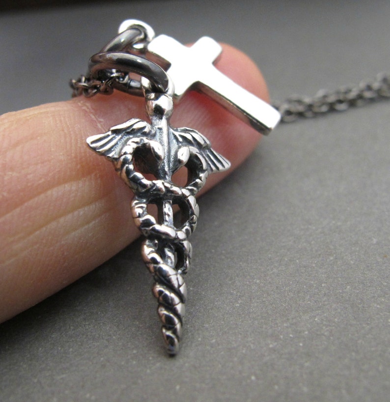 Medical Alert Charm Mens Necklace Mens Jewelry Male Etsy