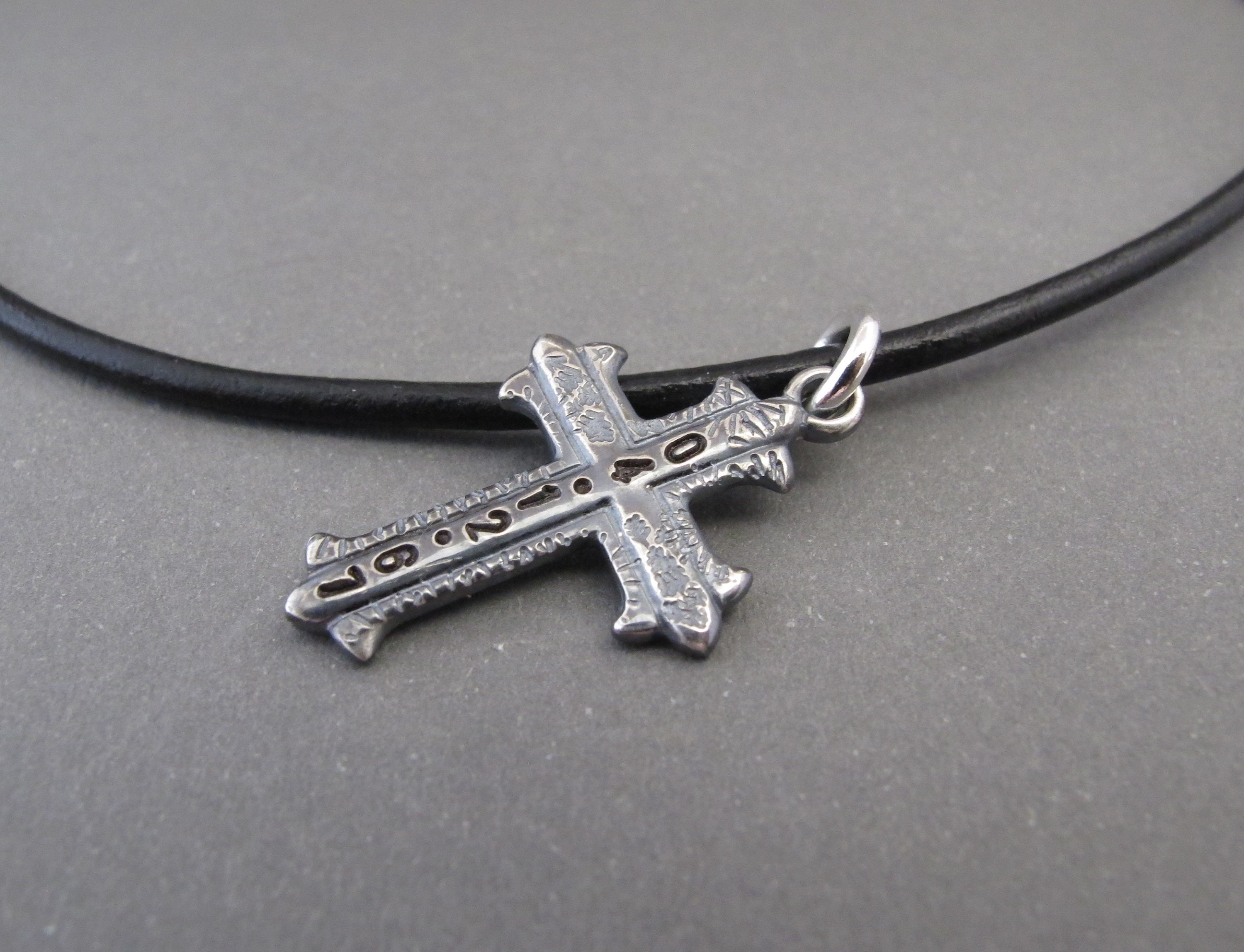 Personalized Cross Necklace for Men Silver Cross Pendant on Etsy