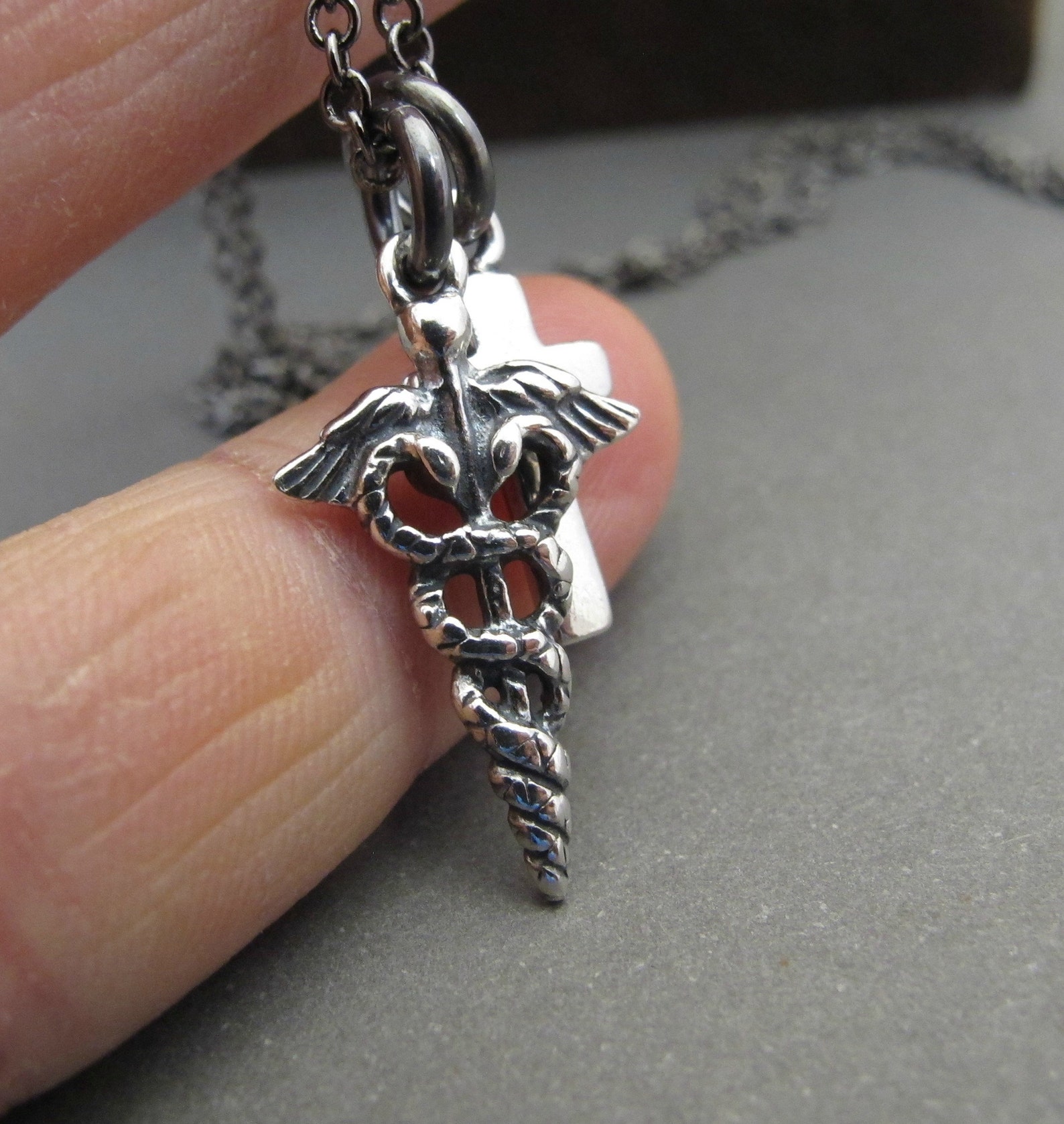 Medical Alert Charm Mens Necklace Mens Jewelry Male Etsy