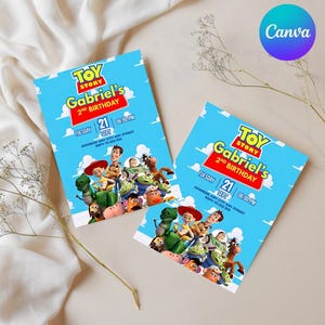 Editable Toy Story Party invitation, Two infinity and Beyond Birthday invitation | Digital kids Birthday invites Canva | Invite 2nd Birthday