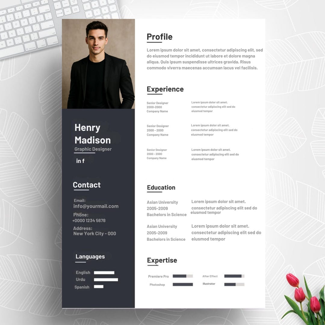 Custom Cv Pattern Custom Modern CV Template for Microsoft Word and PDF | Professional ...