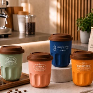 Coffee Lover Gift Personalized Cup, Custom Barista Coffee Cup, Cafe Style Reusable Mug, Personalized Name Travel Cup, Gift for Coffee Fan