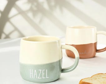 Custom Ceramic Mug, Engraved Minimalist Mug, Name Coffee Cup, Coffee & Tea Cup for Everyday Use, Perfect Housewarming Gift, New Home Gift