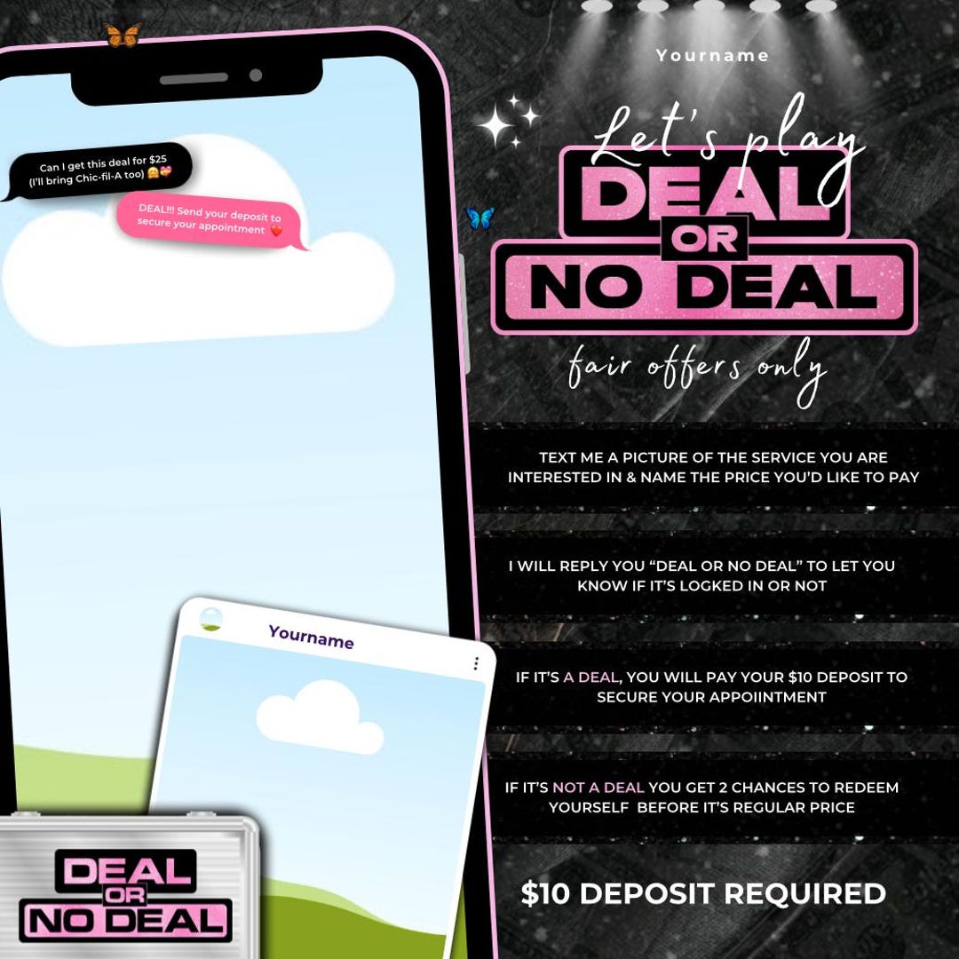 Deal or No Deal Template Etsy