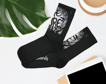 The Crow Black Dream by Curethreads - Recycled Eco Poly Knit Socks for Cure fans