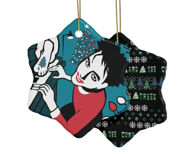 The Cure Ceramic Reversible Ornaments -Laughing At The Christmas Trees