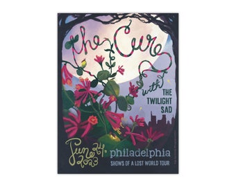 Unofficial The Cure Philadelphia Tour Poster 2023 Satin Paper (300gsm)