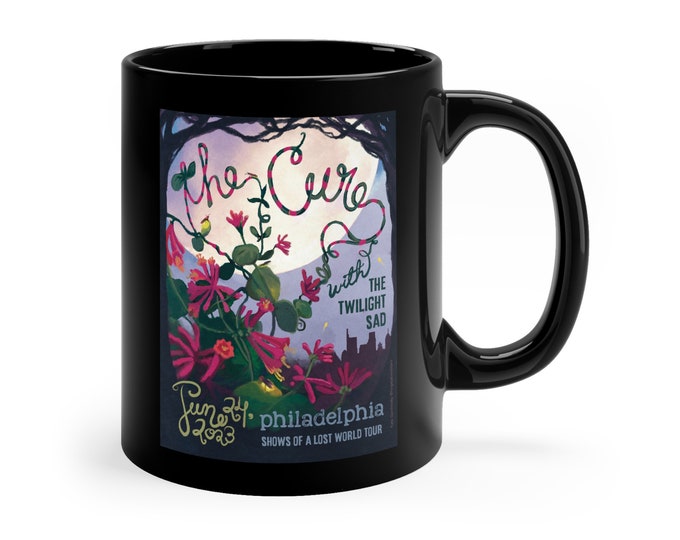 UK ONLY Moonlight Garden Philadelphia Alt Poster 11oz Black Mug