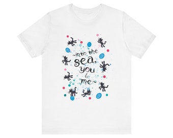 US Curethreads Into the Sea Lovecats T-Shirt Unisex Short Sleeve Tee