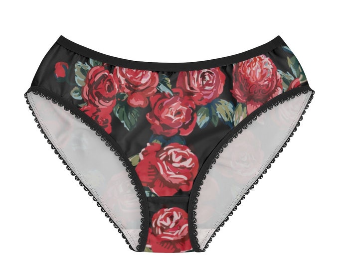 Goth Red Roses Black Womens Briefs