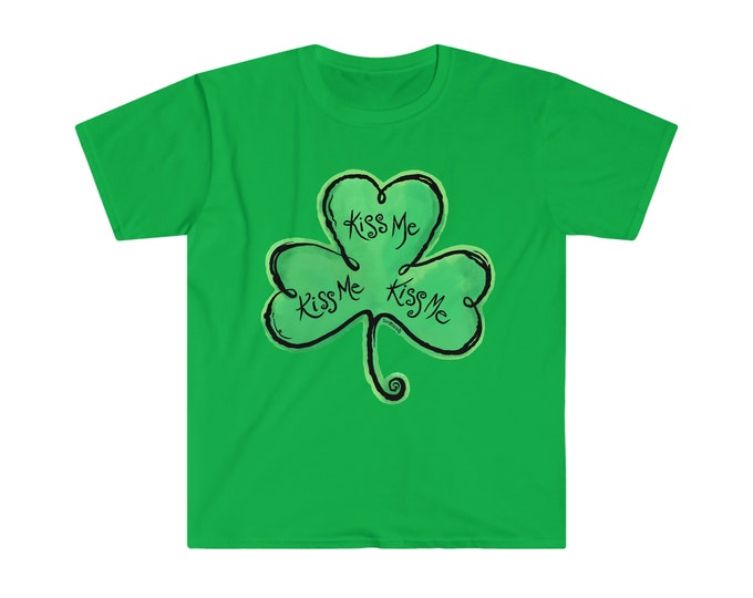 USA ITEM - St Patricks Day Lucky Lovecats Shamrock The Cure Unisex Softstyle Tshirt