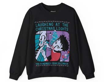 Laughing at the Christmas Lights The Cure Ugly Sweater - Unisex Heavy Blend™ Crewneck Sweatshirt