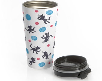 The Lovecats Have Each Other With Cream Robert Smith The Cure Travel Mug