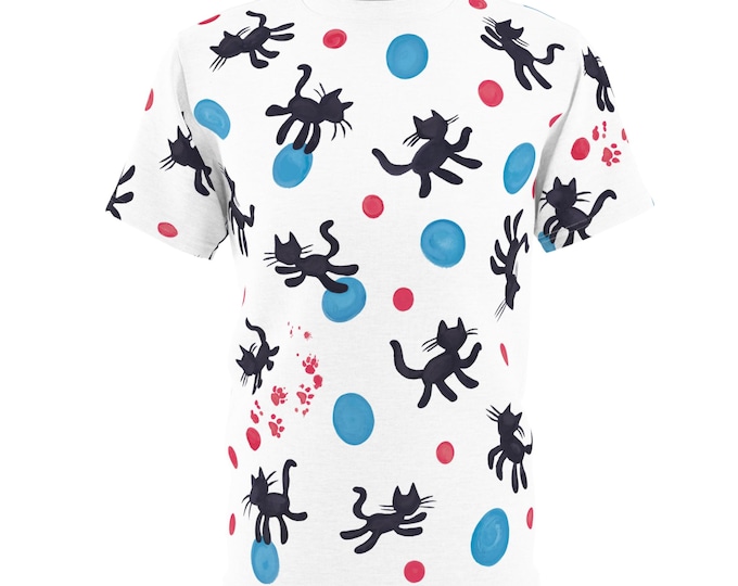 Robert Smith Lovecats Unisex Mens All-Over Cat Print Short Sleeve Tee The Cure