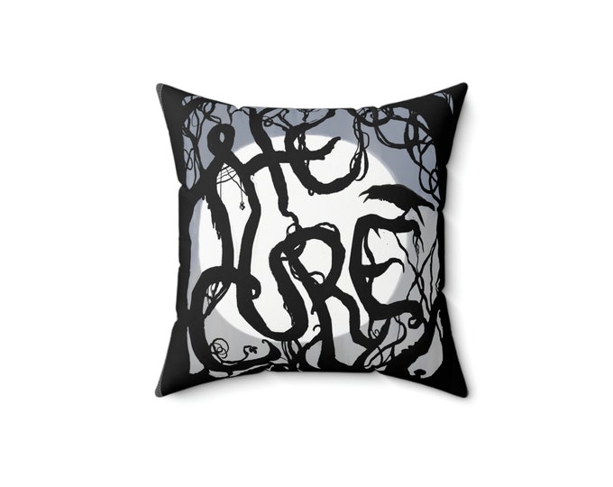 The Cure - Bird Mad The Crow Black Dream - Faux Suede Square Pillow Case Cover