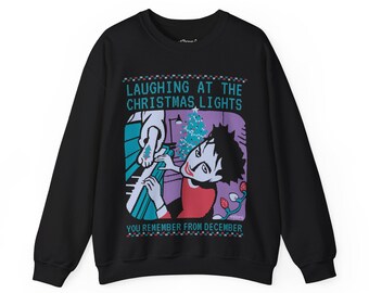 Laughing at the Christmas Lights The Cure Ugly Sweater - Unisex Heavy Blend™ Crewneck Sweatshirt
