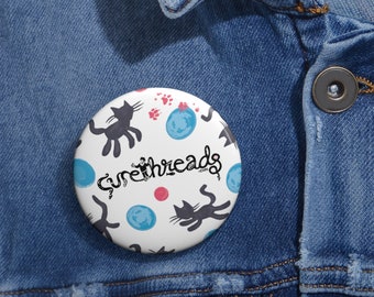 Button Pin Lovecats Pattern Robert Smith The Cure Badge
