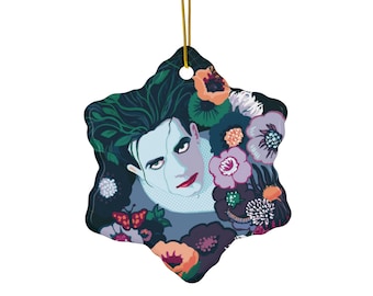 Christmas Falls Late Now printed ceramic ornament by Curethreads - Disintegration-inspired decoration