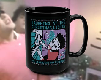 The Cure Robert Smith Christmas Lights Mug, Cure Fan Gift