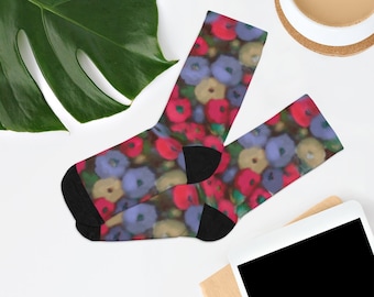 USA ITEM - Watercolour Garden  Boot Socks - one size