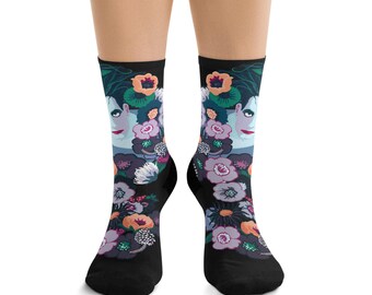 Cure Socks with Robert Smith Floral Print Eco Socks