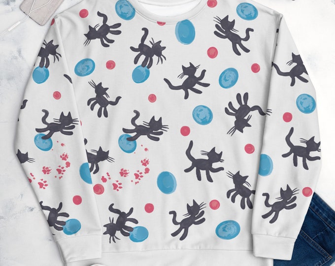 Curethreads Love Cats Pattern Unisex Jumper