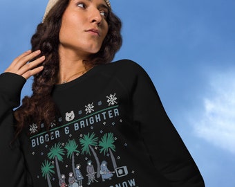 The Cure Ugly Christmas Unisex Organic Raglan Sweatshirt - Pictures of You
