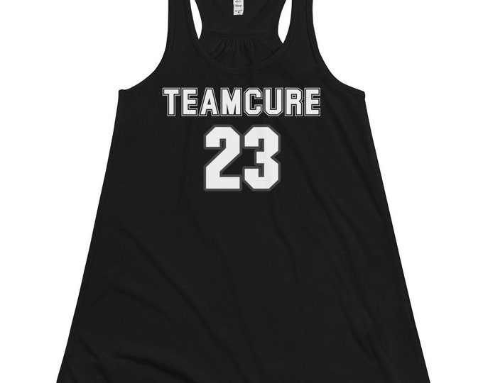 TEAM CURE TheCure Fan Womens Flowy Racerback Tank in Black or Grey