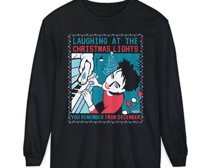 Teal + Red Colorway - Laughing At The Christmas Lights - The Cure Ugly Unisex Long Sleeve T-Shirt