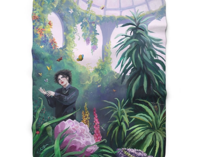 USA ITEM - Robert Smith Flicka Flicka The Cure Caterpillar Sherpa Fleece Throw Blanket