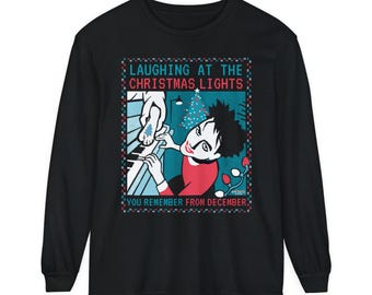 Teal + Red Colorway - Laughing At The Christmas Lights - The Cure Ugly Unisex Long Sleeve T-Shirt