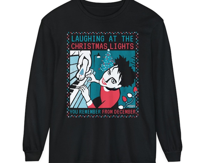 Teal + Red Colorway - Laughing At The Christmas Lights - The Cure Ugly Unisex Long Sleeve T-Shirt