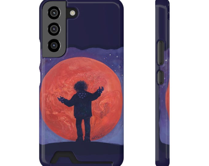 Phone Case, Blood Red Moon Design, Card Holder, Hopes and Dreams Remembered, End of Song, Gift for Dreamers, Celestial Phone Cover