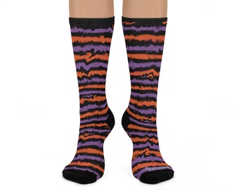 Candy-Striped Lullaby Socks in Orange+Violet