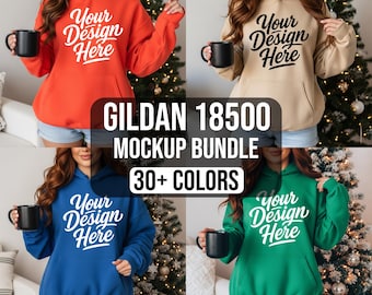 Gildan 18500 Hoodie Mockup Bundle: Oversized Fit (Digital Download)