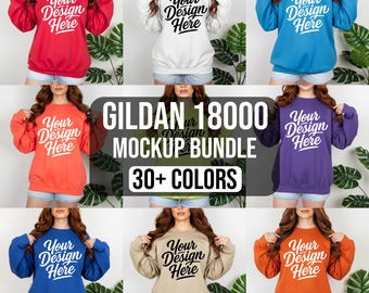 Gildan 18000 Sweatshirt Mockup Bundle: Oversized Fit (Digital Download)