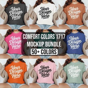 Comfort Colors 1717 Mockup Bundle, 50+ T-shirt Mockups, Garment Dyed Oversized Tee, Aesthetic Lifestyle Mockup, Vintage Summer Shirt Bundle