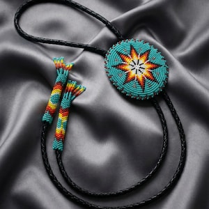 Cravate Bolo Amérindienne En Perles, Fermoir Bolo, Style Perlé, D'occasion
