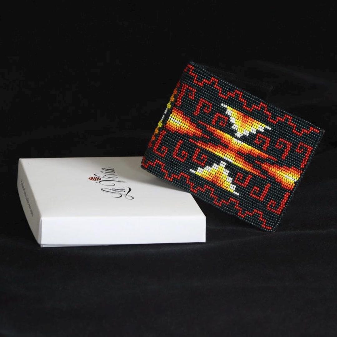 Native Handwallet Handmade Leather Beaded Wallet. Native American Style Purse for Men - Etsy