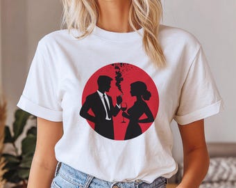 Couple Wine Silhouette Design: Romantic Clipart (PNG SVG EPS Digital Download)