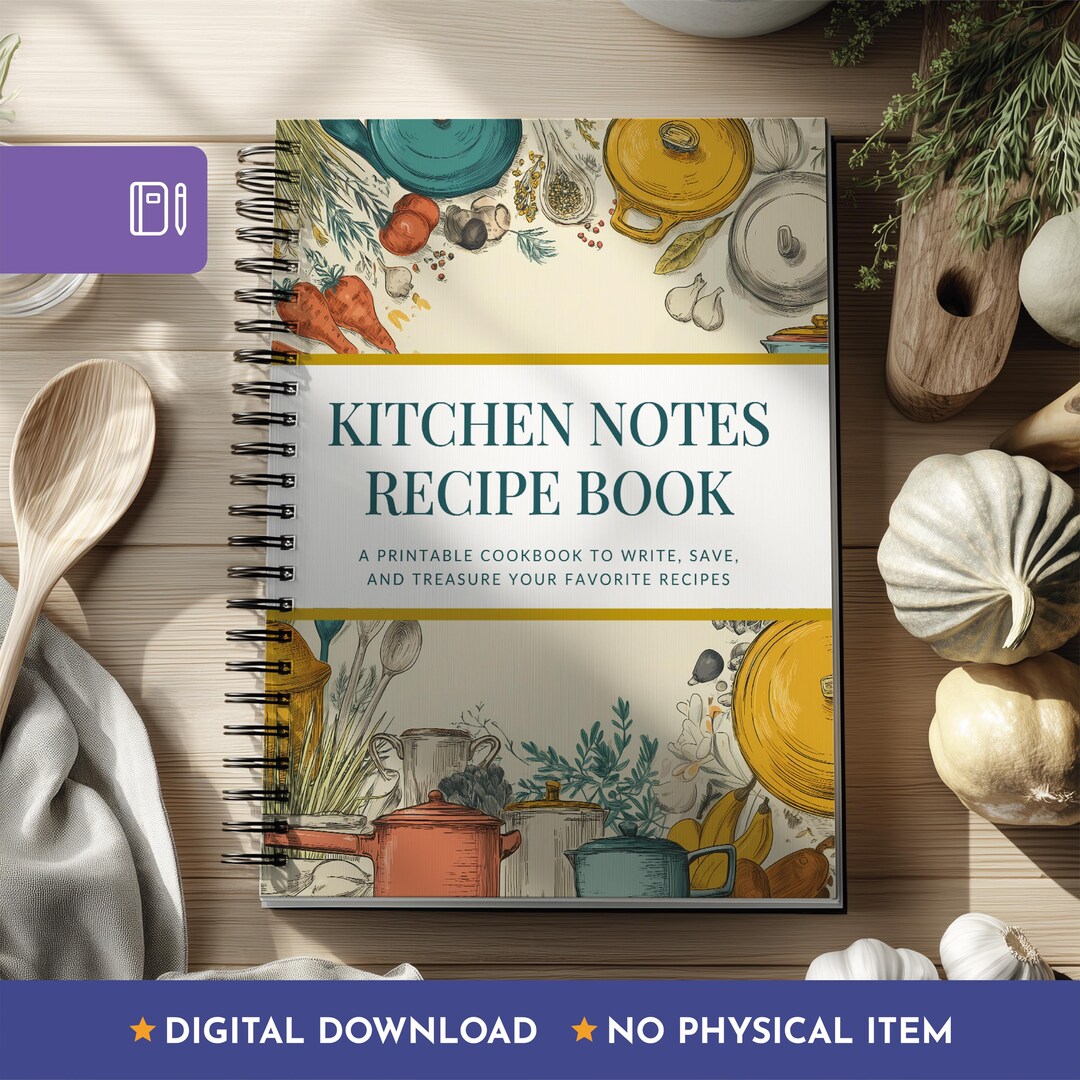 Canva Recipe Book Template Retro Style Printable Cookbook Etsy