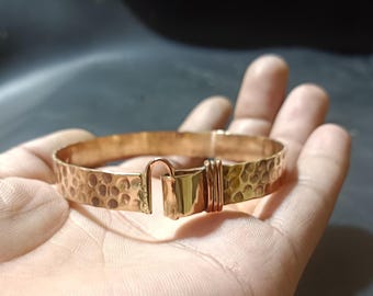 Generico Bracciale in Rame Floreale Intagliato a Mano