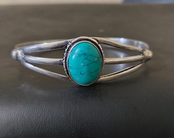 Handgemachtes Türkis Sterling Silber Armreif, Native Style Armreif