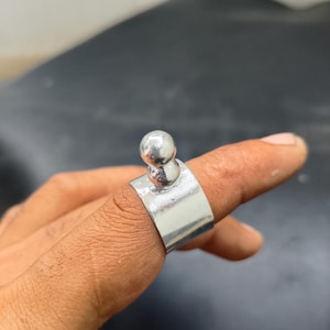 Sterling Silver Double Ball Ring: Handmade Unisex Statement Jewelry